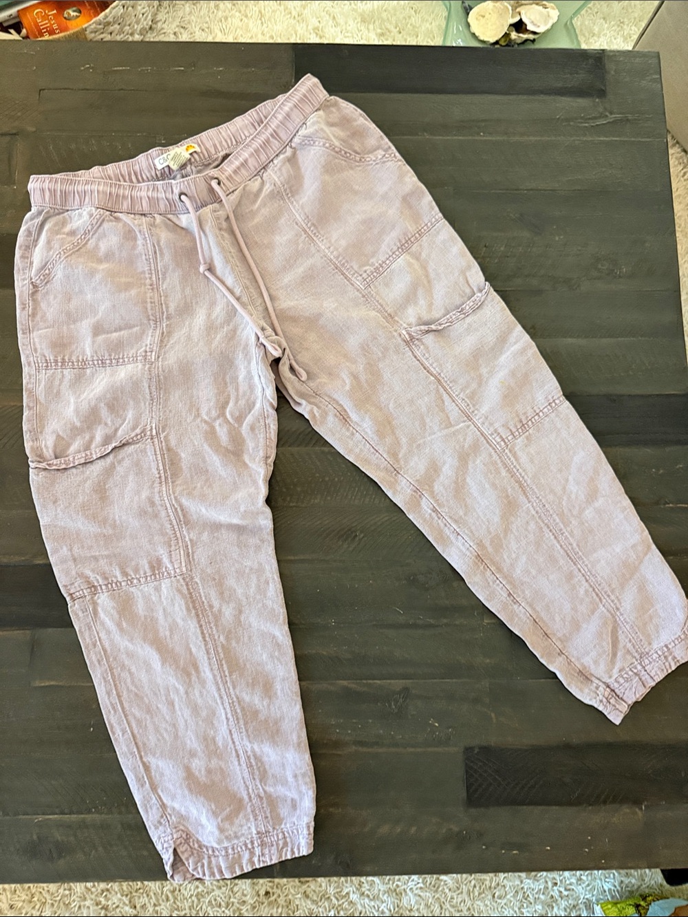 C&C California Lavender Cargo Capris with Drawstring Waist